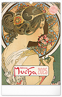 NOTIQUE Nástenný kalendár Alfons Mucha 2025, 33 x 46 cm