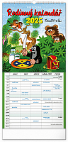 NOTIQUE Nástenný rodinný plánovací kalendár Krtko 2025, 21 x 42 cm